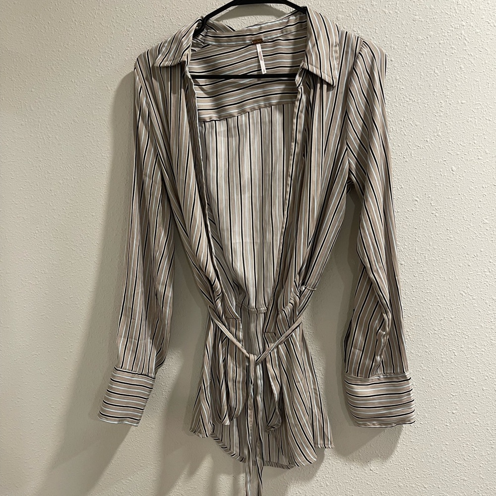 Free People Striped Shirt Dress